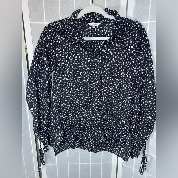 Moussy Tops - Moussy Black and White Floral Blouse